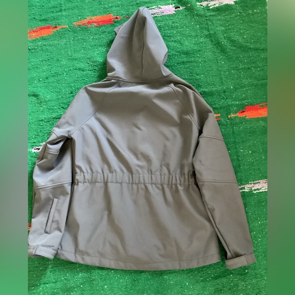 Fabletics zip up women’s jacket L teal hooded fleece lined pockets - Picture 2 of 4